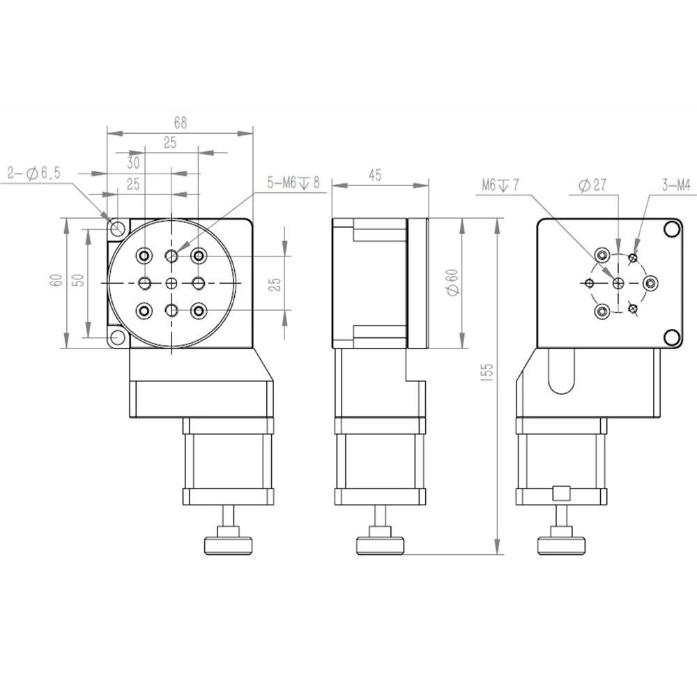Motorised Rotating Stage 60mm Diameter Precision Index Table 360° Turntable