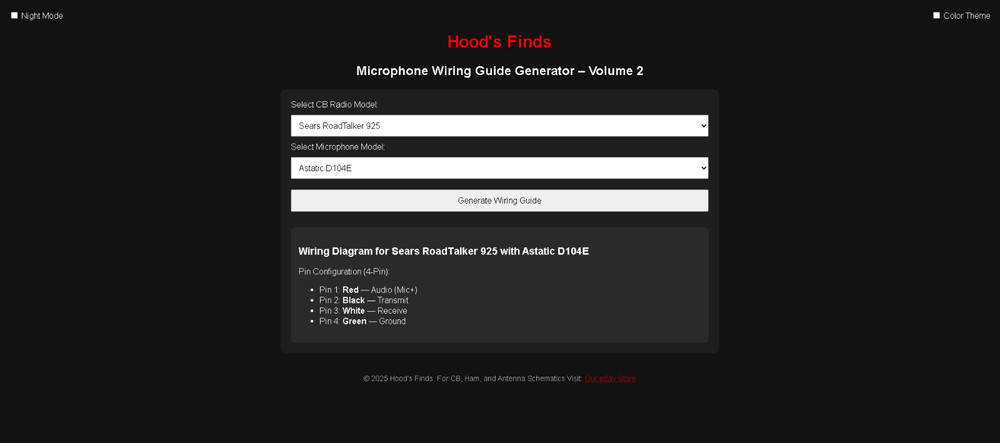 CB Radio Microphone Wiring Guide Generator | Auto-Match Tool | VOL 2 on CD-ROM