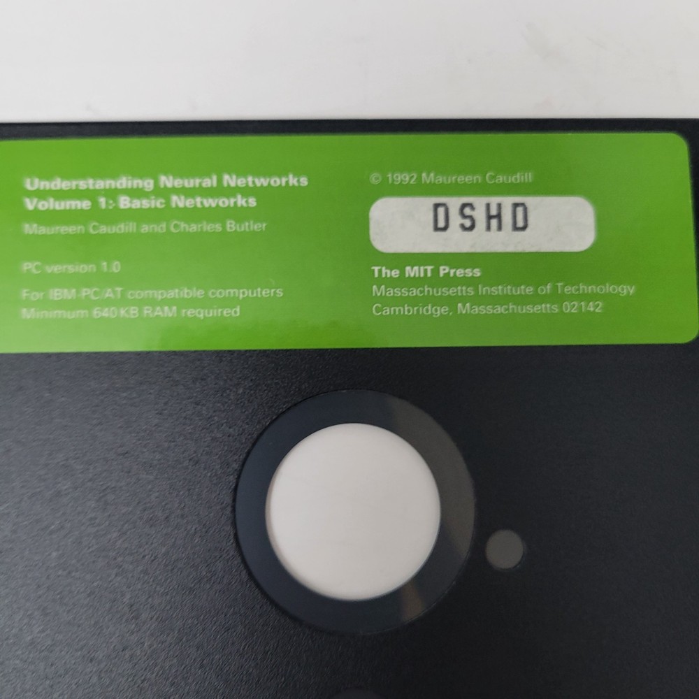 Understanding Neural Networks Vol 1 Basic Networks MIT Press 5.25" Floppy Disk
