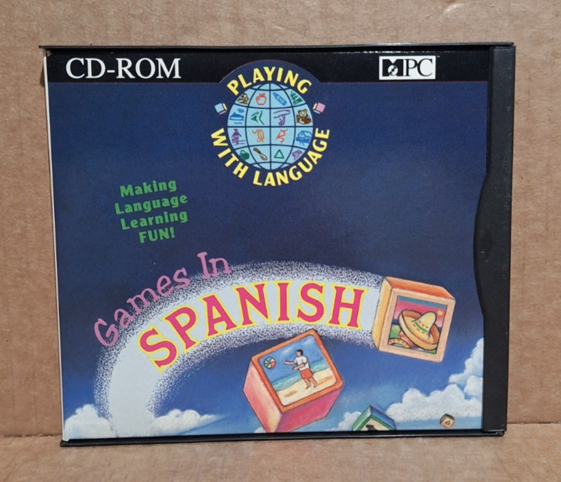 Games in Spanish - Playing With Langage (Syracuse Systems)  - PC, 1992 - CIB