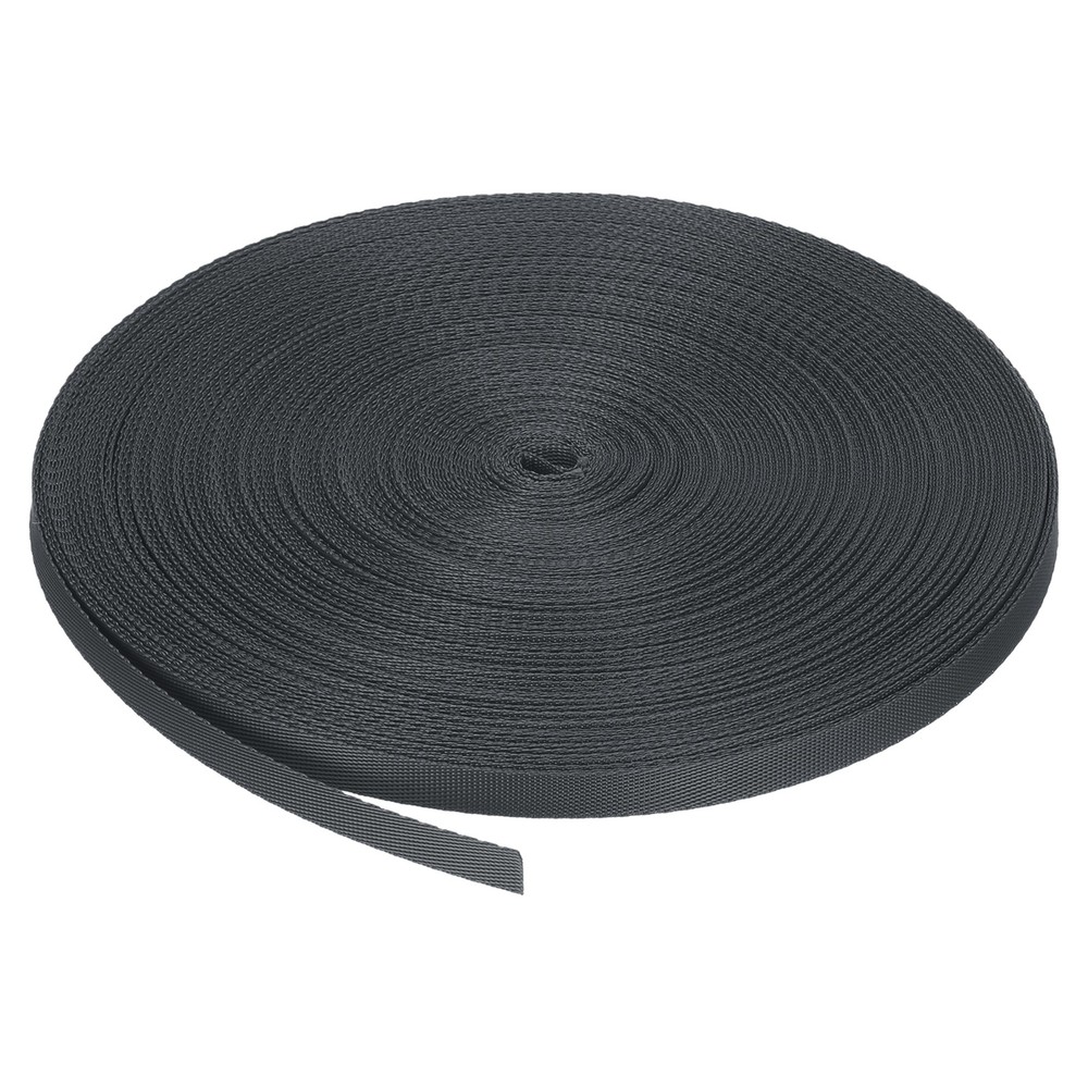 Nylon Webbing Strap Flat 3/8" 50 Yards Deep Grey for DIY Backpack Luggage-rack