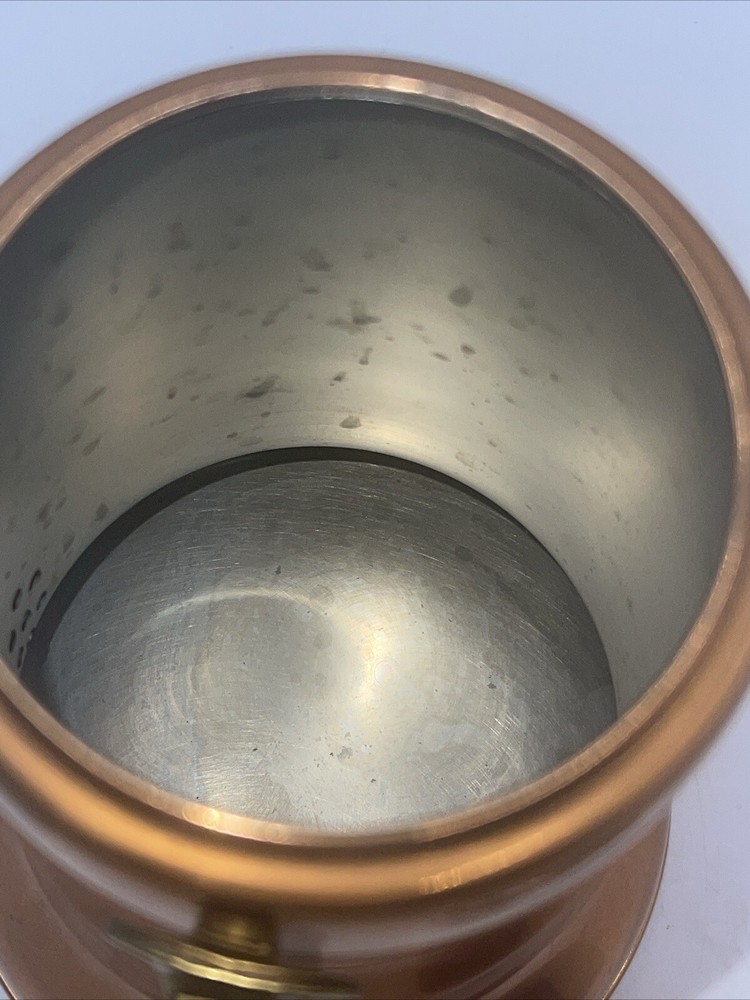VINTAGE COPPER COFFEE POT WITH SIDE HANDLE AND LID