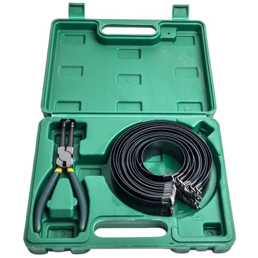 Professional Piston Ring Compressor Cylinder Installer Pliers & 14 Band Tool Kit