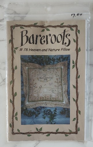 BAREROOTS PATTERN #78  HEAVEN AND NATURE Embroidered Pillow Pattern P75
