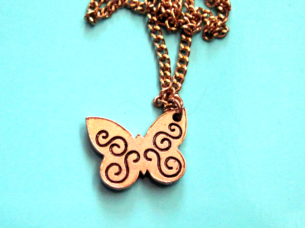 Colorful BUTTERFLY - necklace , pendant GIFT BOXED