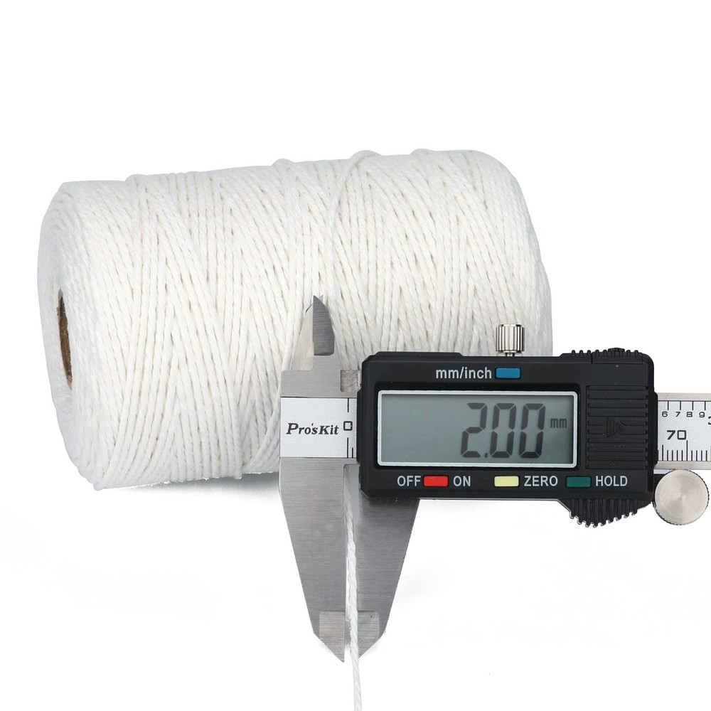 G2PLUS White String, 2MM 656 Feet Cotton 2mm x 200m, Pure