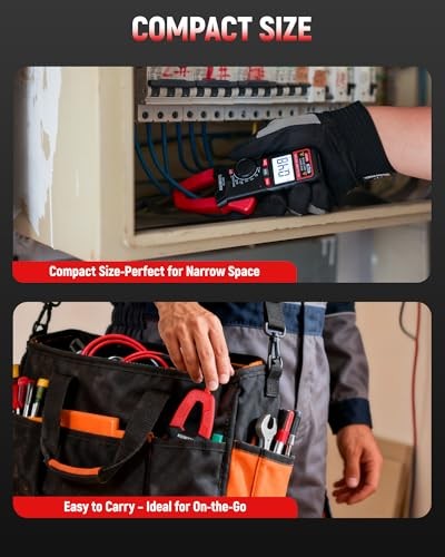 Digital Clamp Meter, Portable Size, 2000 Counts, Measures High AC Current