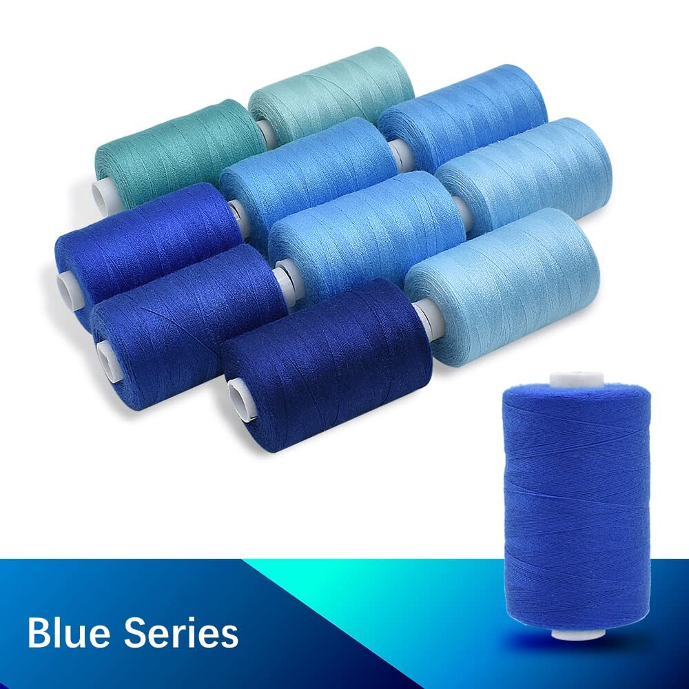 Sewing Thread Set 10 Colors 1000YD Spools Polyester for Sewing & Embroidery