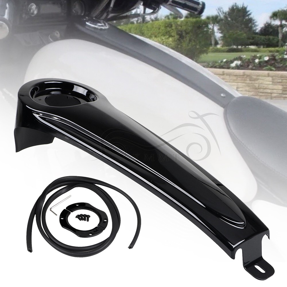 Gloss Black ABS Stretched Dash Panel For Harley Electra Glide FLHT FLHTC FLHTCU