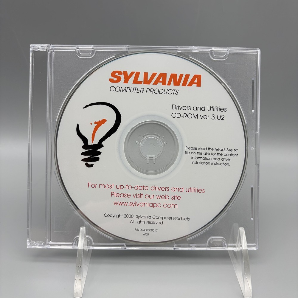 Vintage 2000 Sylvania Drivers And Utilities Update CD-ROM Ver 3.02 Software
