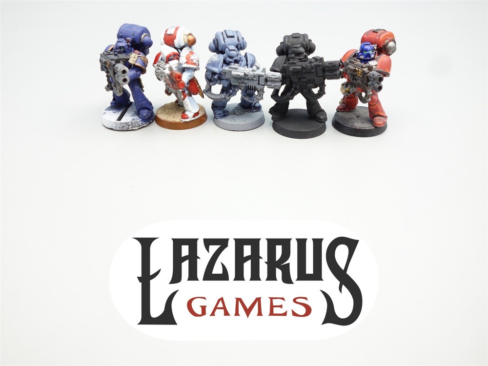 Warhammer 40K Space Marines - x5 Devastator Squad (painted oop plastic)