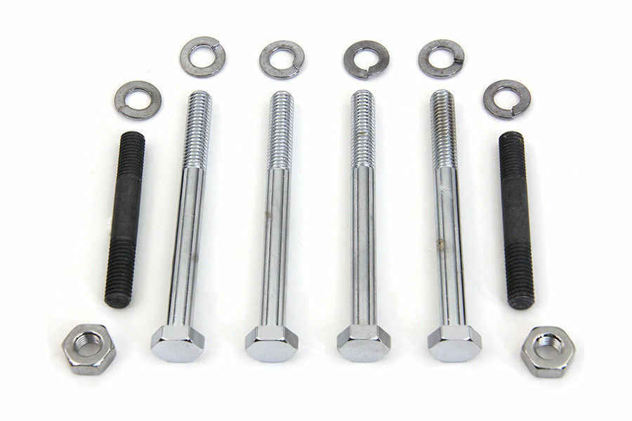 Oil Pump Mount Hex Kit Chrome for Harley Davidson by V-Twin
