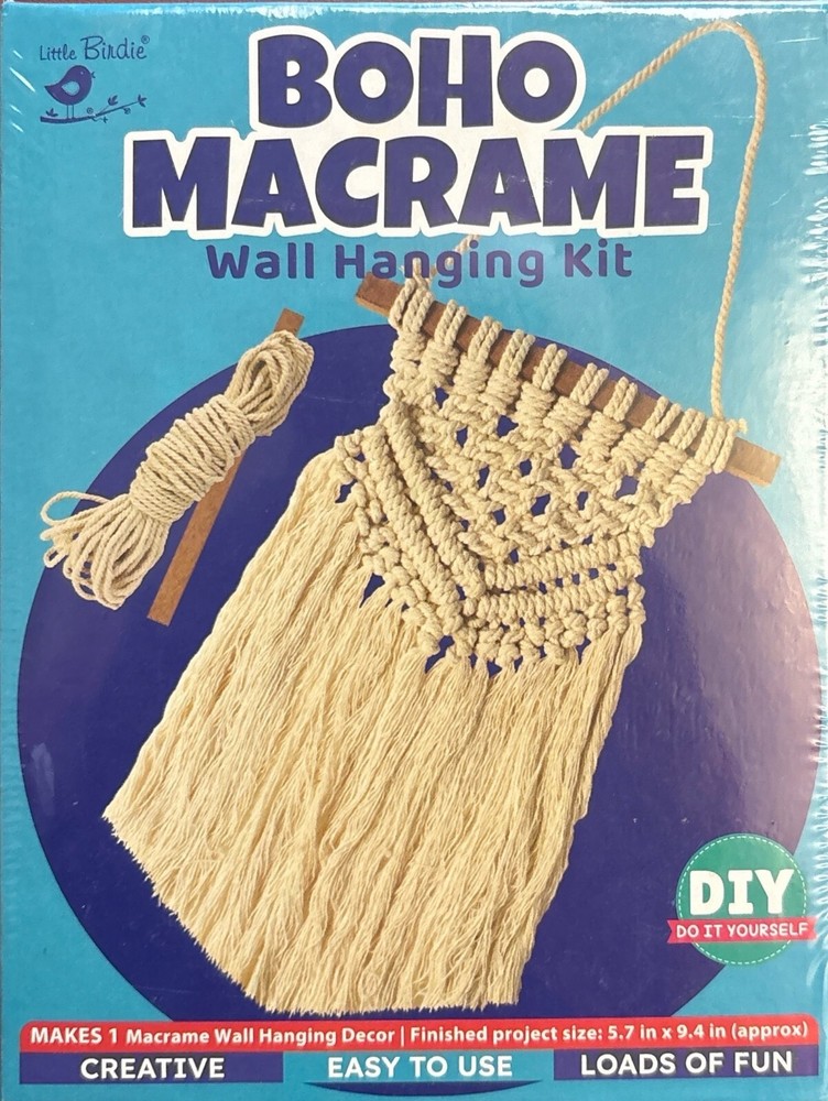 New Boho Macrame Wall Hanging Kit DIY Finished Size 5.7" x 9.4"
