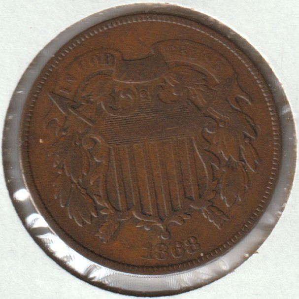 1868 Two Cent Piece 2c US Coin
