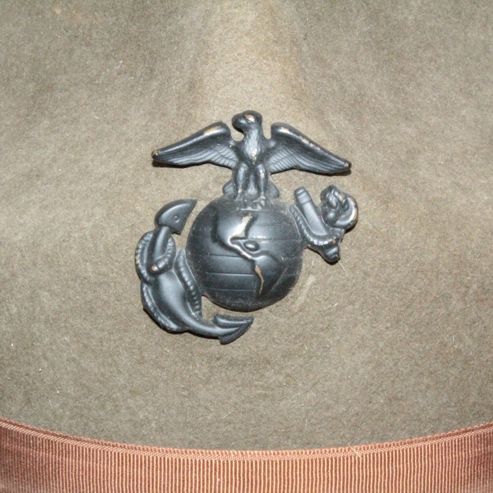 US Army Olive Green Felt Hat Drill Sergeant Instructor A40: Even Size 7⅜