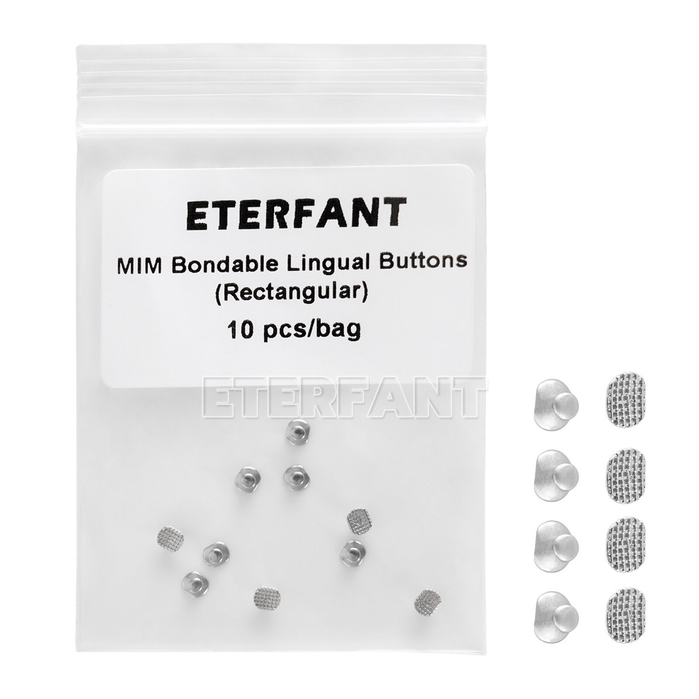 5xETERFANT Dental Ortho Lingual Buttons MIM Bondable Rectangular Base 10pcs/pack