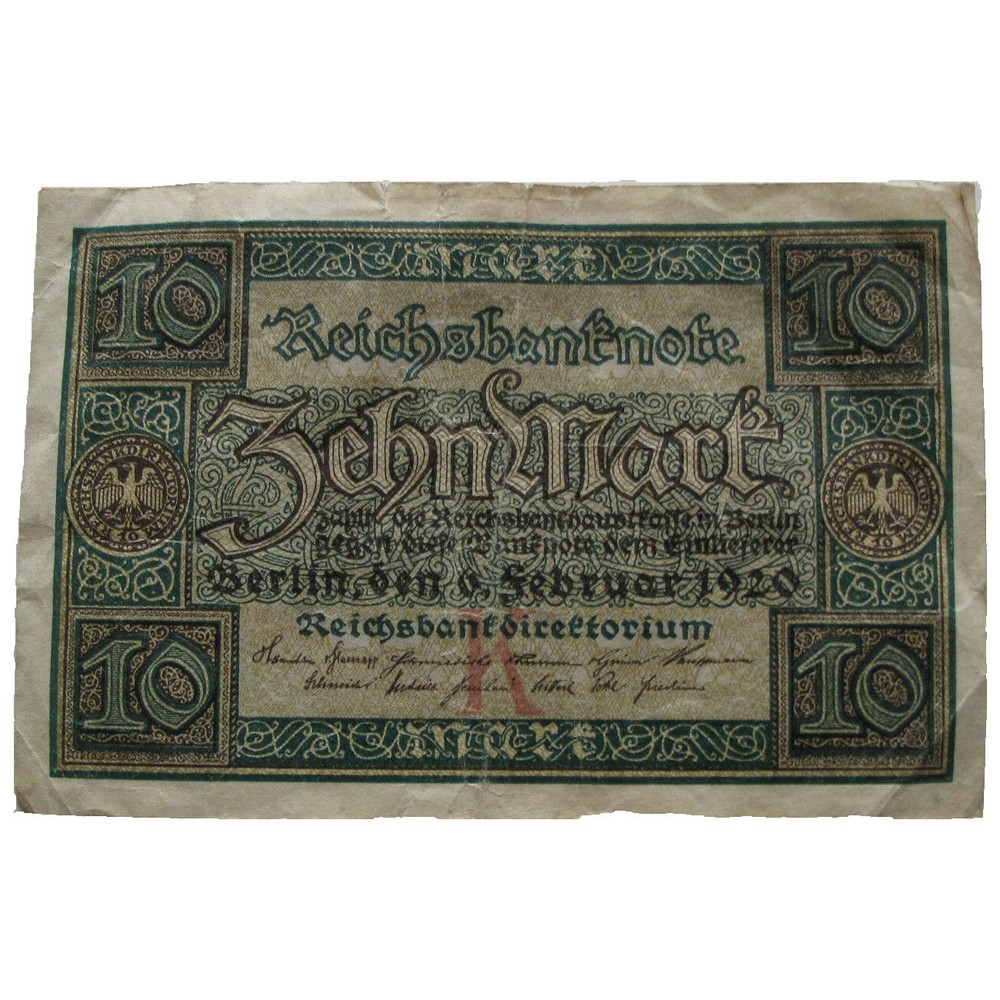 Germany 10 Zehn Mark 1920
