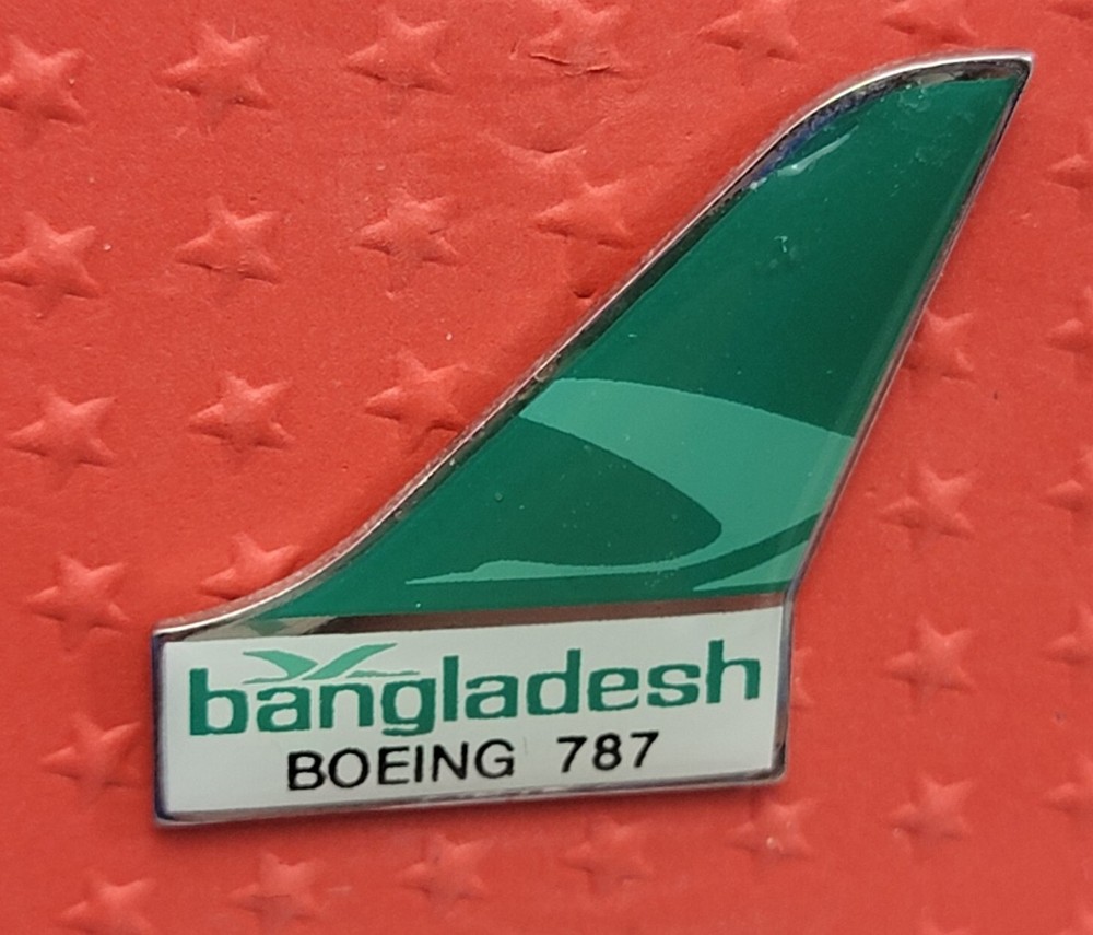 Bangledesh Boeing 787 Airplane Fin Tail Wing Pin Green