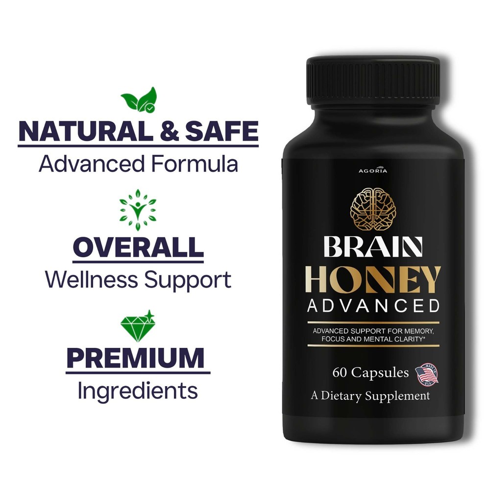( 5 Pack) Brain Honey Advanced Support Vitamin Supplement BrainHoney Capsules