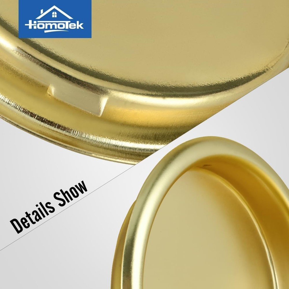 4 Pack Brushed Brass Door Finger Pulls - Elegant, Easy Snap-In Installation