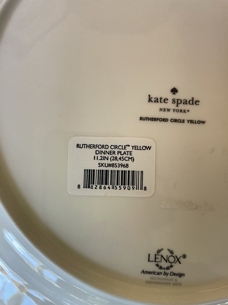 kate spade rutherford circle Yellow Dinner Plate Replacement Plate New