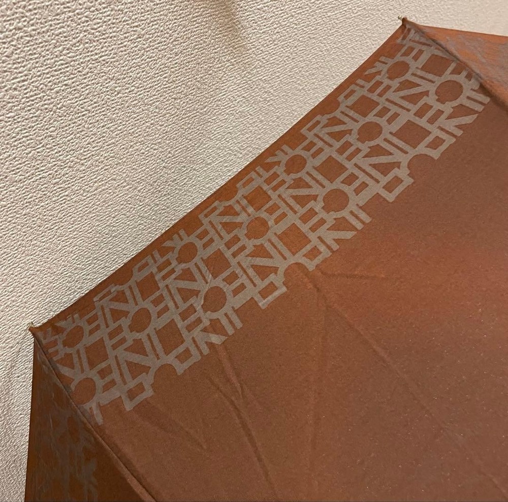 CELINE Folding Umbrella Brown Compact Rain Shield Luxury Accessory Genuine