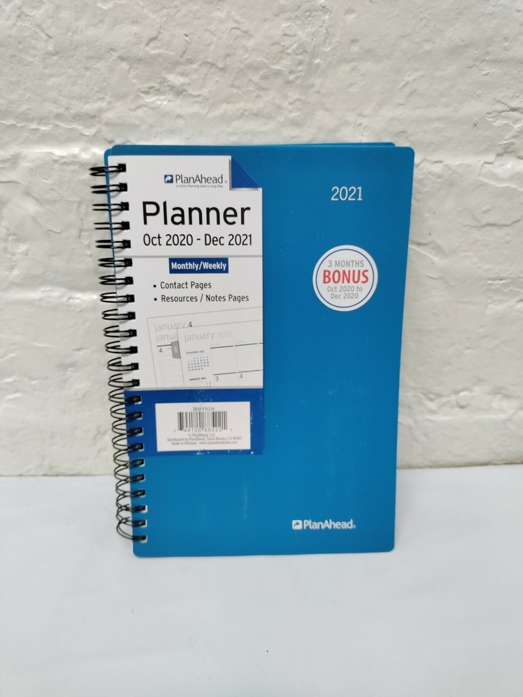PlanAhead Planner Oct 2020-Dec 2021 Monthly/Weekly Contact Pages Resources Notes