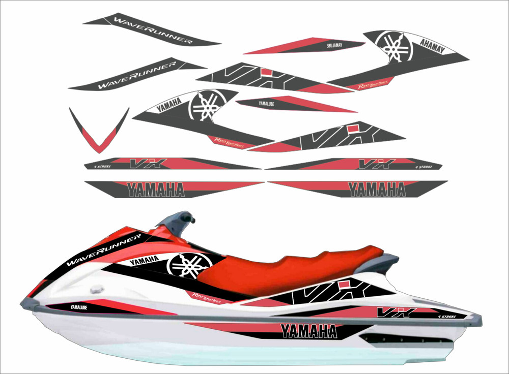 YAMAHA WAVERUNNER VX  2005-2009 Graphics / Decal / Sticker Kit red