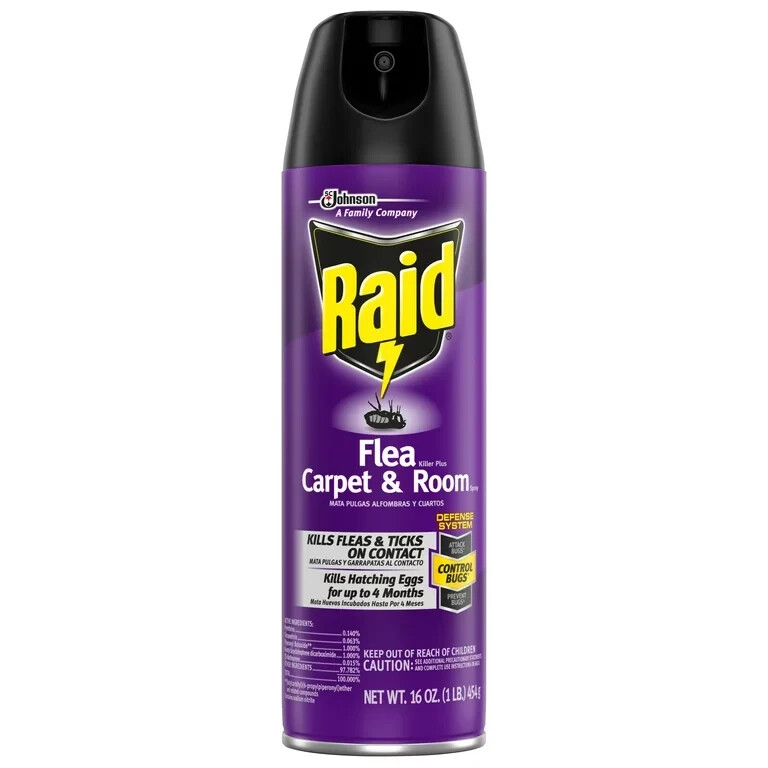 3 Pack Raid Flea Killer Plus Carpet & Room Spray Kills Fleas Bed Bugs Eggs 16 oz