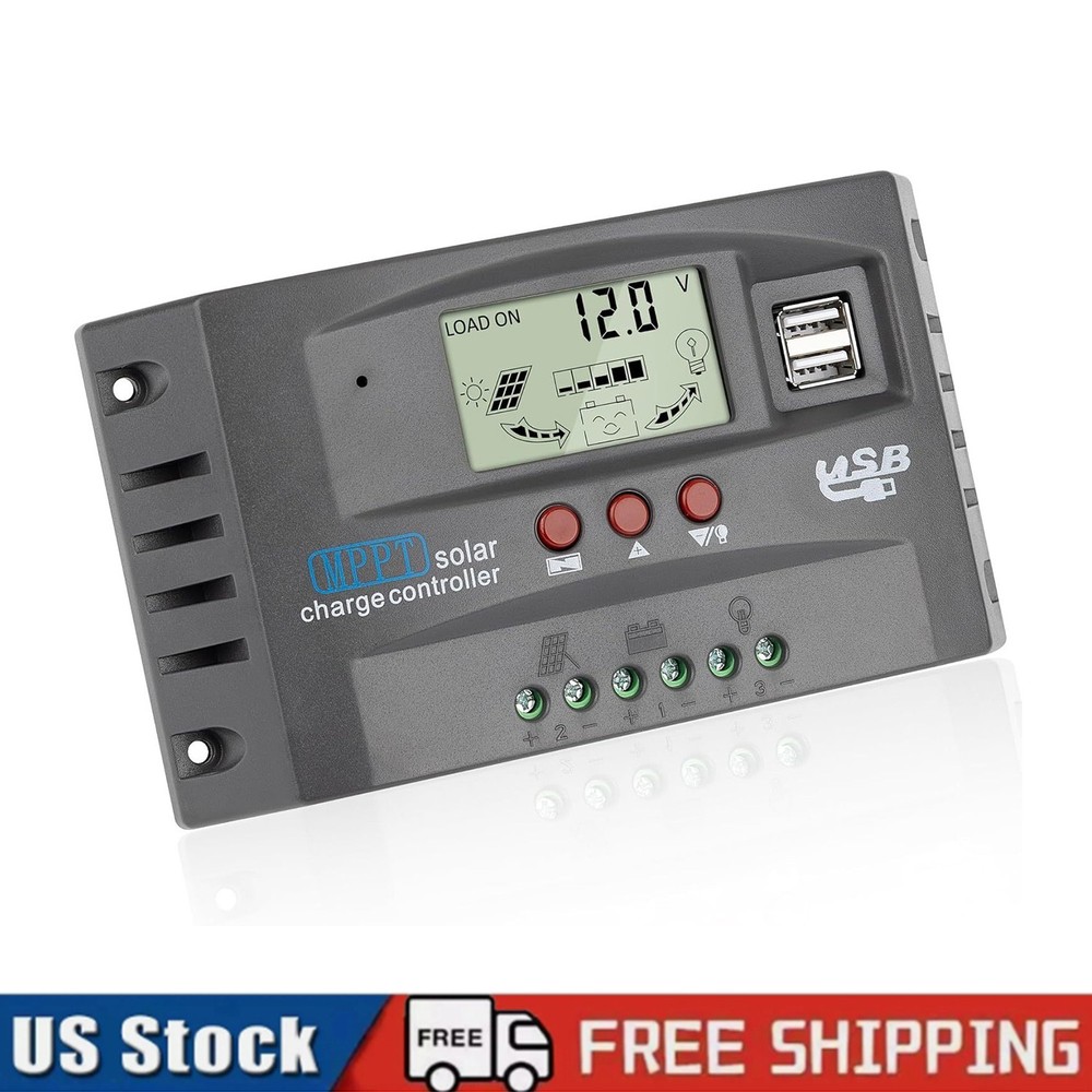 60/100A MPPT Solar Charge Controller 12V/24V Auto Tracking Solar Panel