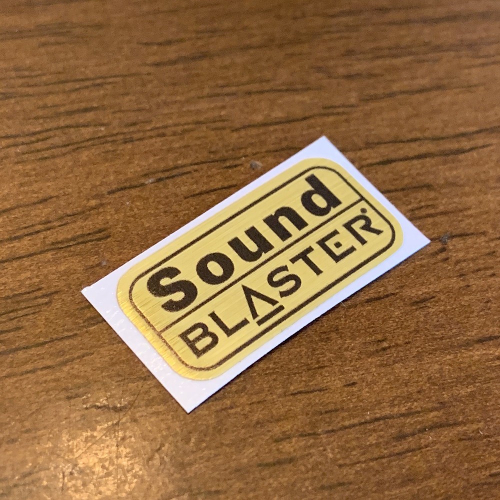 Creative Sound Blaster Computer Case Badge FLAT Sticker Retro 486 GOLD AWE64 PC