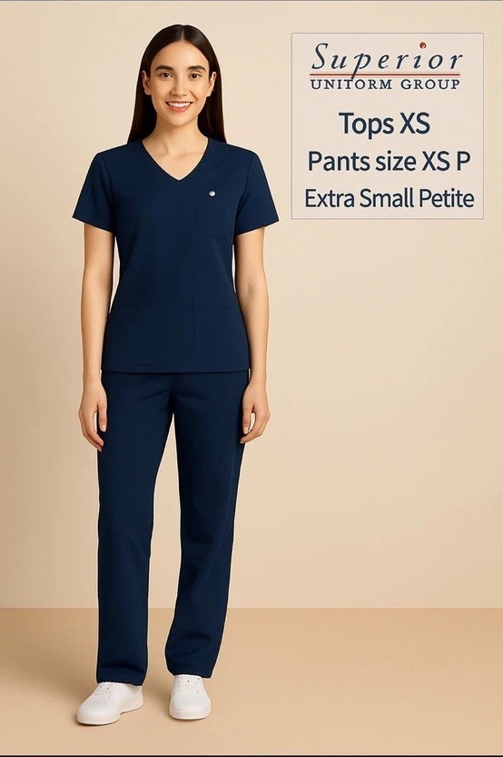 Superior Uniform Group Navy Blue scrub Set