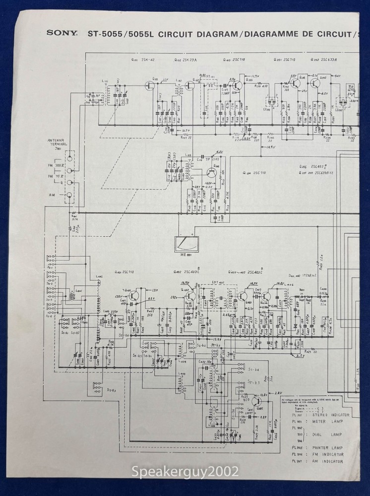 Original Sony ST-5055 5055L Service Schematic