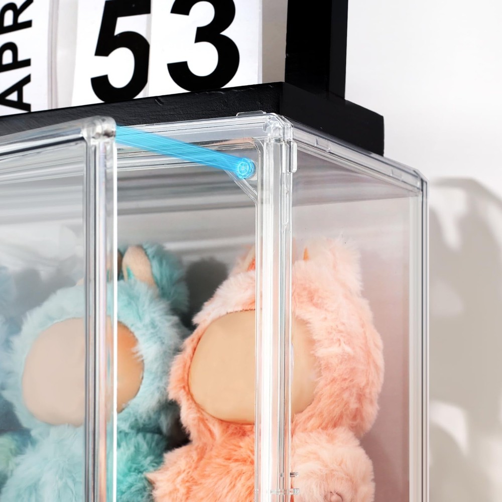 Display Case Compatible with Labubu POP MART, Acrylic Clear Display Box Shelf...
