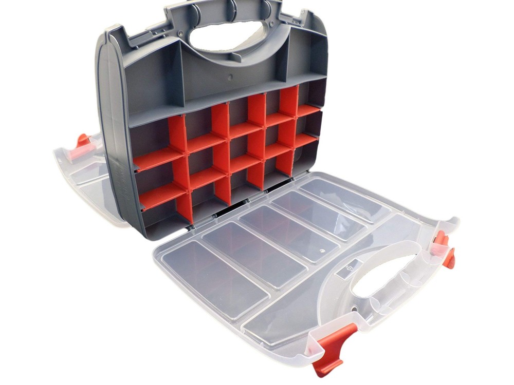 36 Compartment Double Sided Organizer Box: Tackle, Craft, Tool Storage Case
