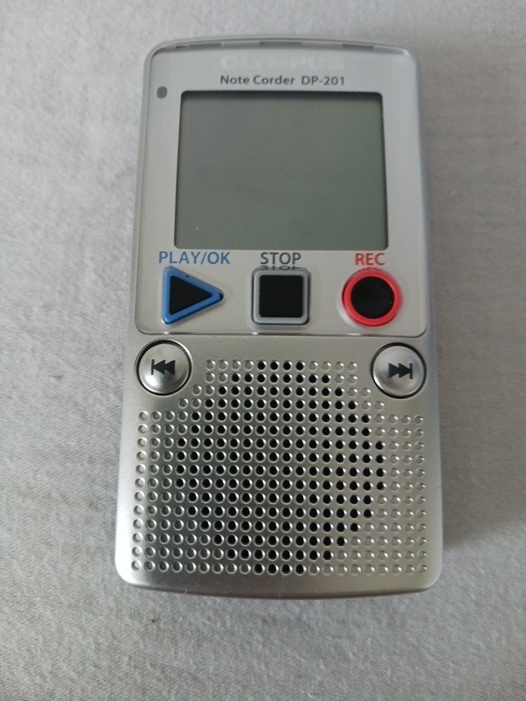 Olympus Note Corder DP-201 Digital Handheld Voice Recorder Player - TESTED - EUC