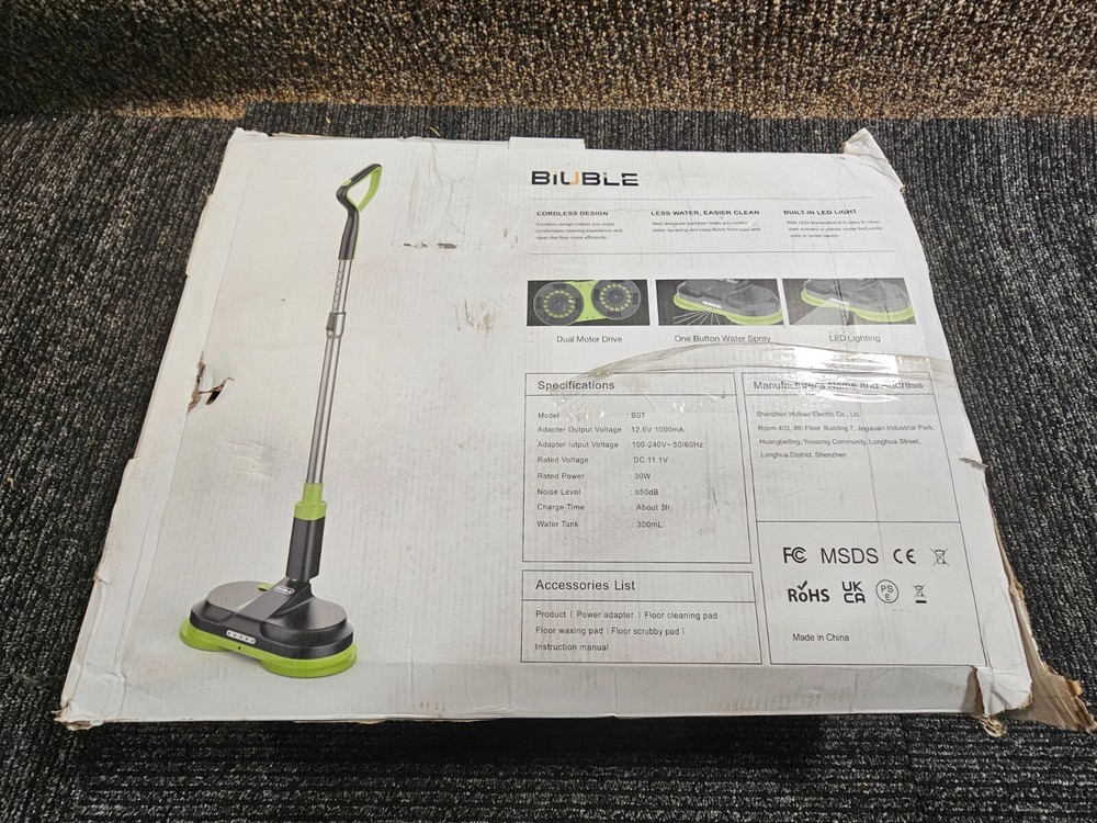 BIUBLE B07 Multi-Function Cordless Spin Electric Mop w/ Water Tank LED Headlight