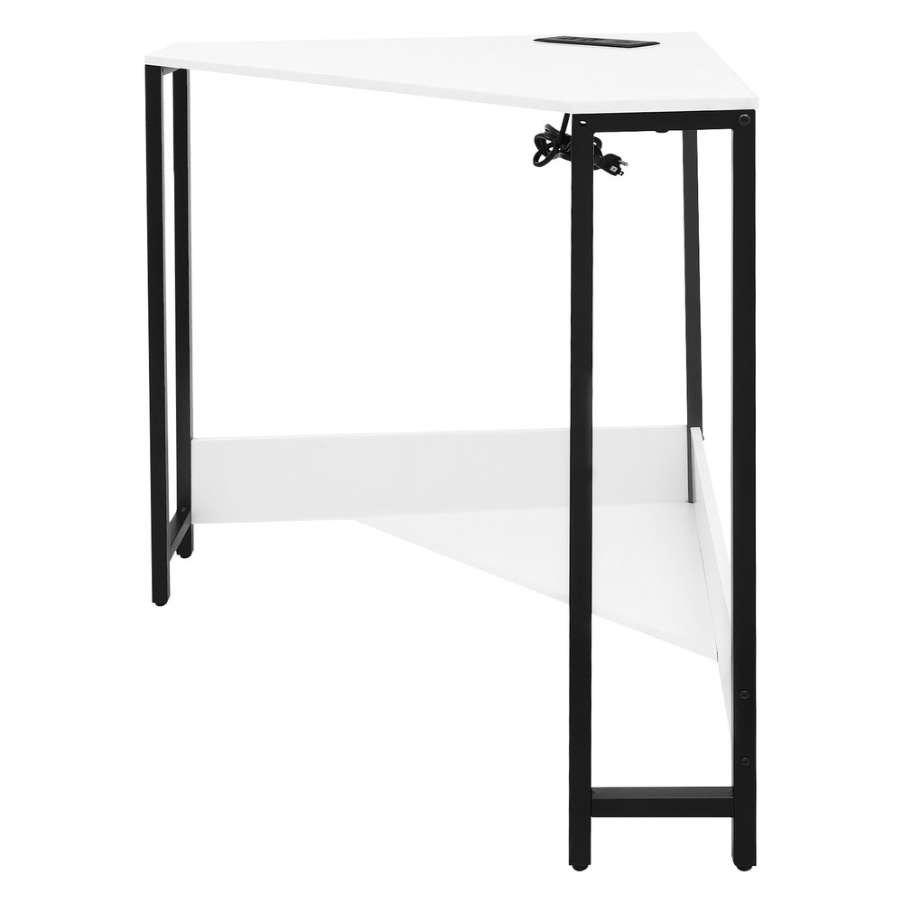 Computer Desk Corner Desk with Outlets Home Office Desk Triangular Corner Table