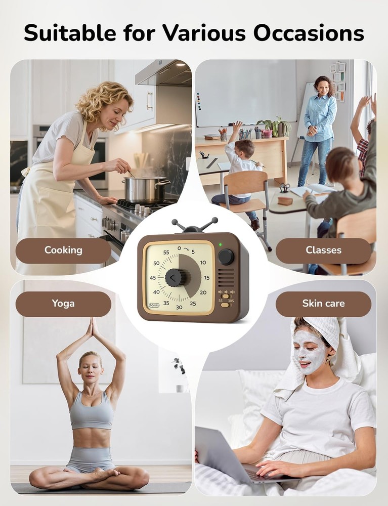 LIORQUE Visual Timer for Kids with Pause Function, 60Minute Countdown Timers ...