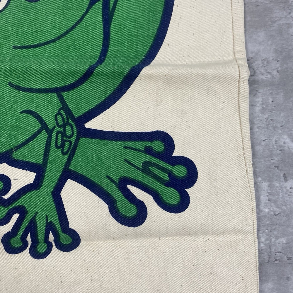 vintage Frog canvas laundry sack bag drawstring ribet