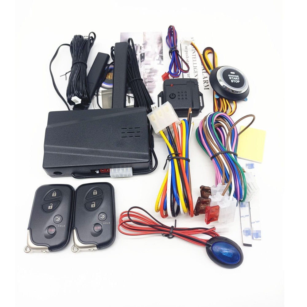 Car Keyless Entry Engine Start Stop Alarm System 12V Push One Button Starter Set