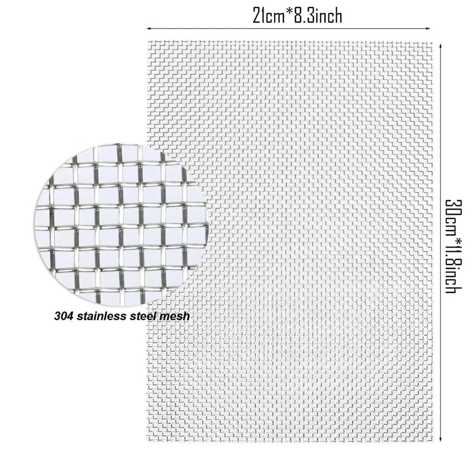 Stainless Steel Mesh Sheets - 4 Pack, 12x8 Inch, Rust-Resistant for DIY Projects