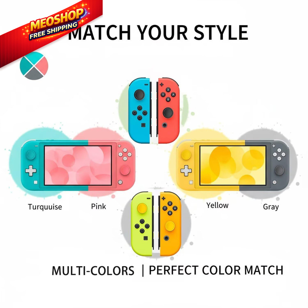 Ferkurn Joystick Replacement Cap Thumb Grip for Switch OLED & Black
