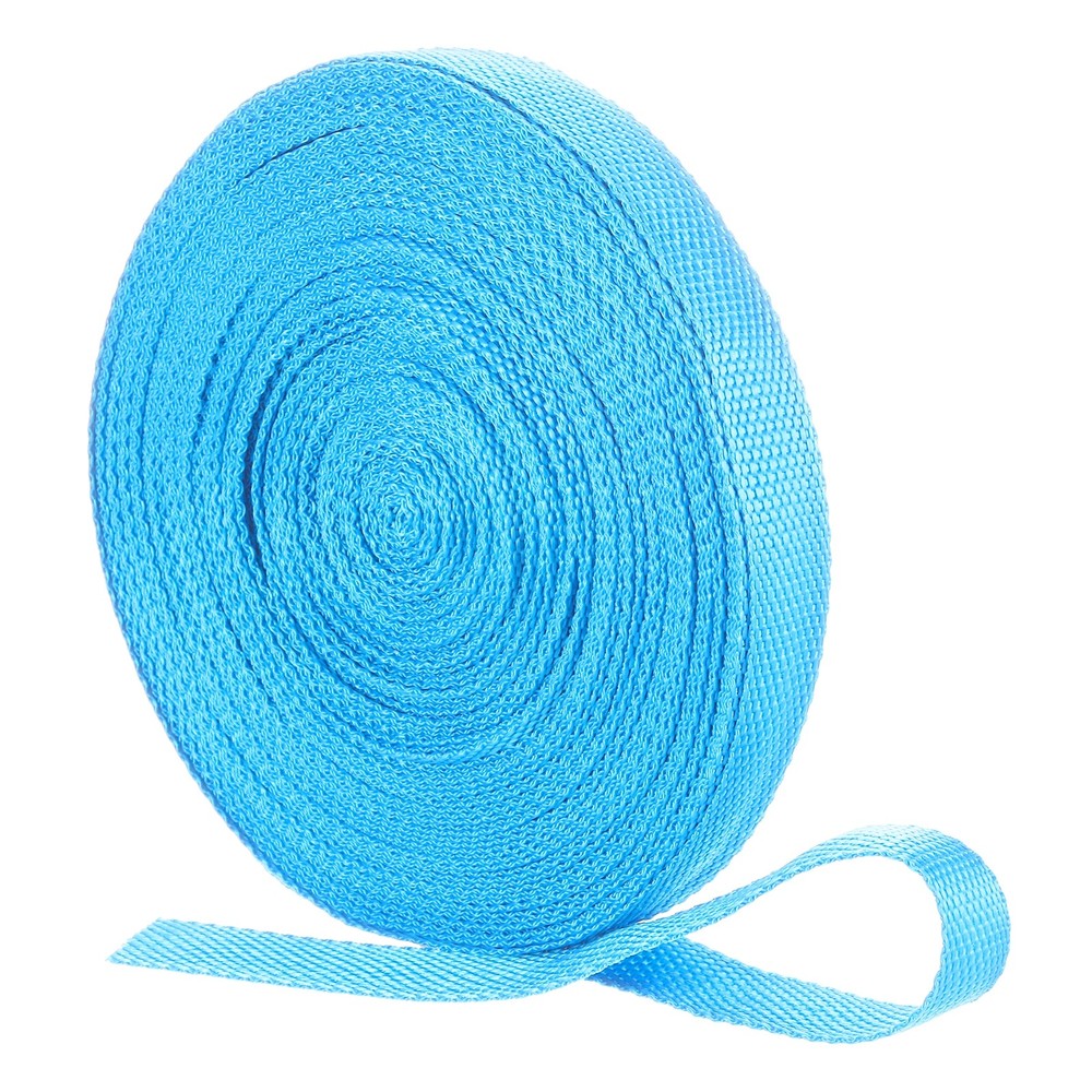 Nylon Webbing Strap, 22 Yards x 3/4" Polypropylene Flat Webbing Strap (Azure)