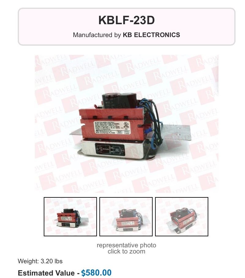 KBLF-23D (4739B) KB Electronics AC Motor Speed Control