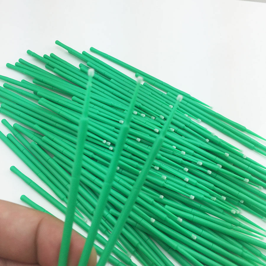 1000x Micro Dental Disposable Materials Applicator Brush Bendable Green Medium