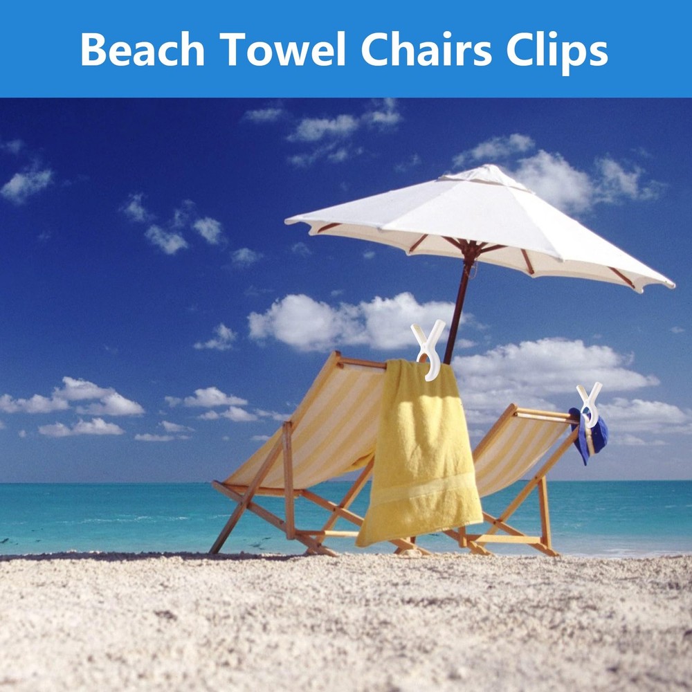 12 Pack Beach Towel Clips Windproof Plastic Strong Grip for Pool Chairs