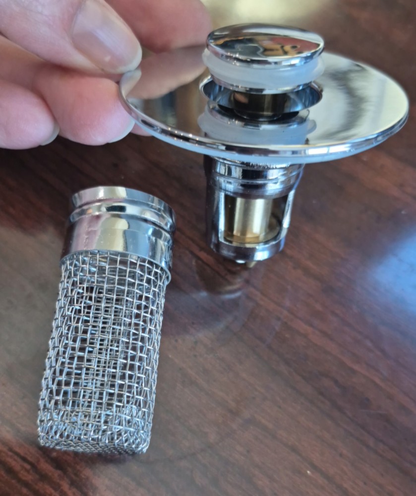 Stainless Steel Bathroom Sink Stopper & Strainer Spring Loaded Rustproof