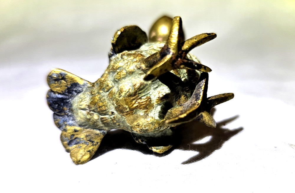 Vienna Bronze Bird Figurine with Cherry