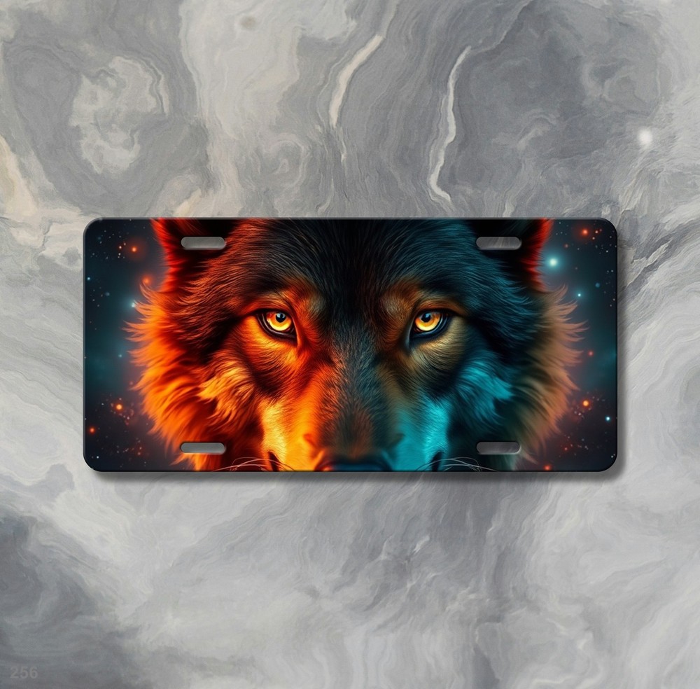 Unique Wolf License Plate Custom Front Plate Anniversary Gift